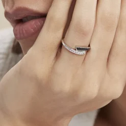 Bague Argent Blanc Agafya Oxydes De Zirconium