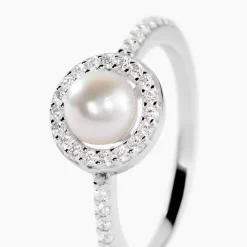 Bague Argent Blanc Suada Perle De Culture Oxyde De Zirconium|Marc Orian Hot