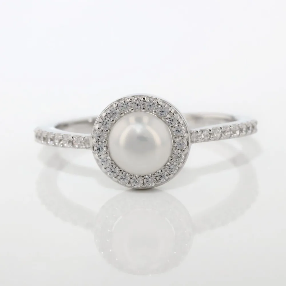 Bague Argent Blanc Suada Perle De Culture Oxyde De Zirconium|Marc Orian Hot