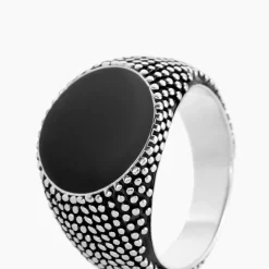 Bague Argent Blanc Tom Email Noir|Marc Orian Best