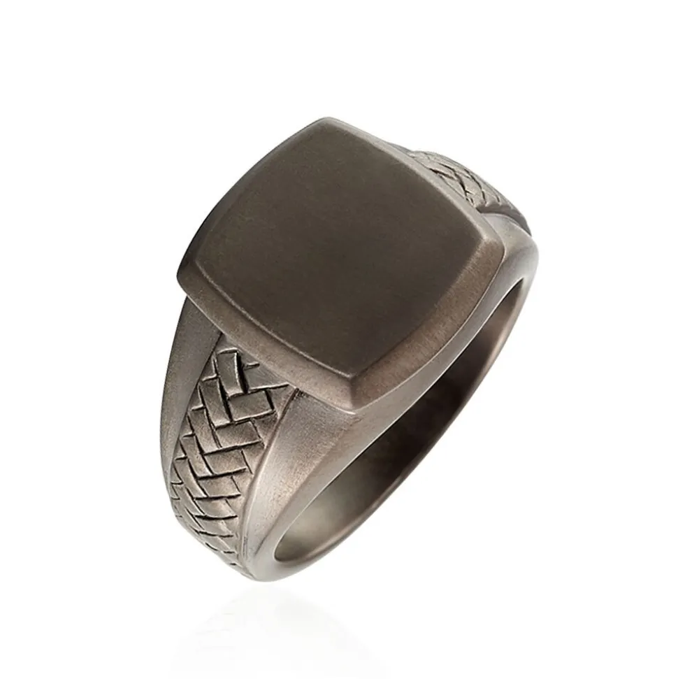 Bague Argent Noir