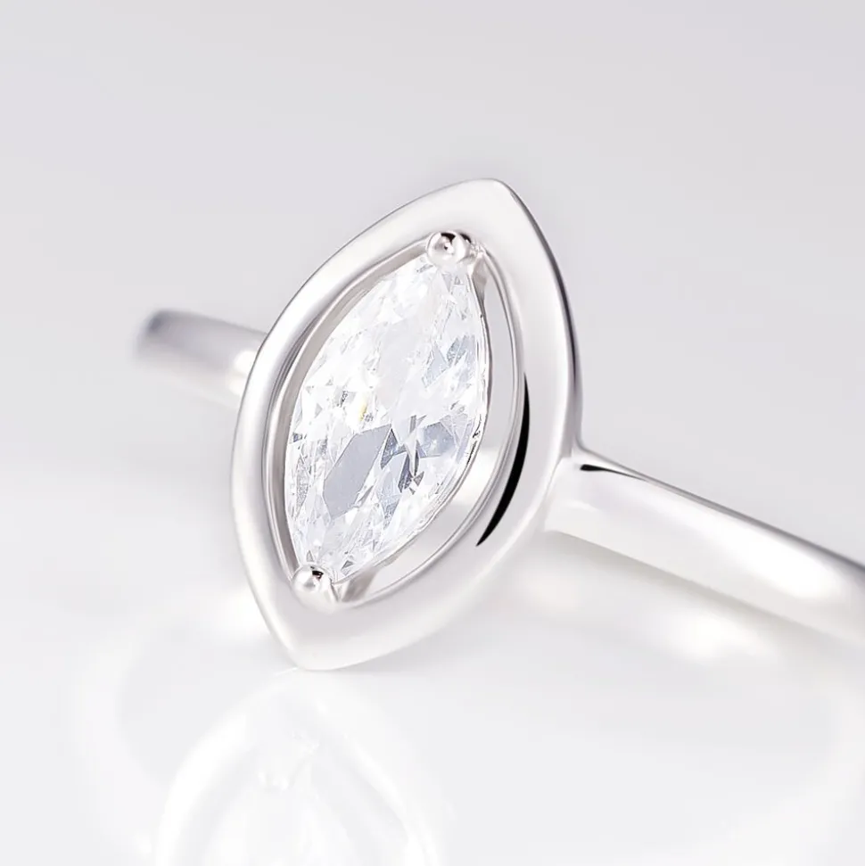 Bague Aron Argent Blanc Oxyde De Zirconium
