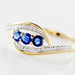 Bague Aurora Or Bicolore Saphir Et Diamant