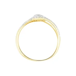 Bague Boucle D'or Or Jaune Oxyde De Zirconium
