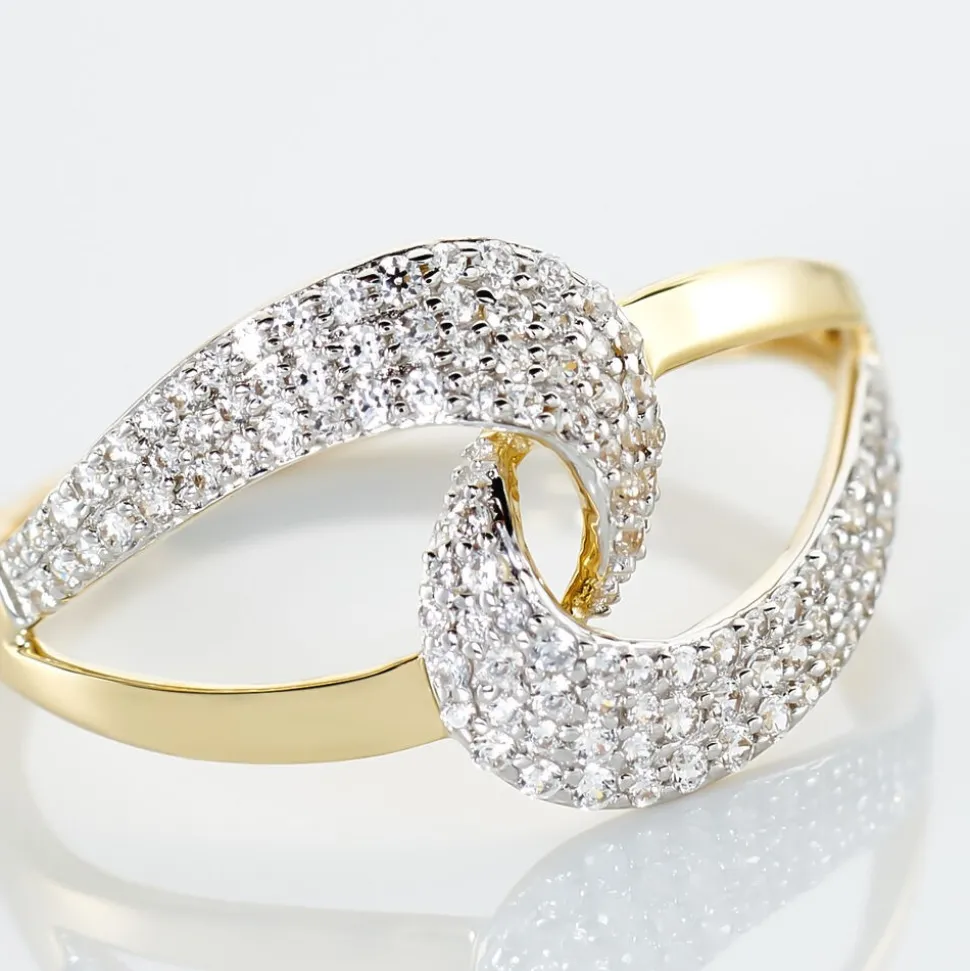 Bague Boucle D'or Or Jaune Oxyde De Zirconium
