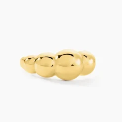 Bague Bulle Doree Acier Jaune