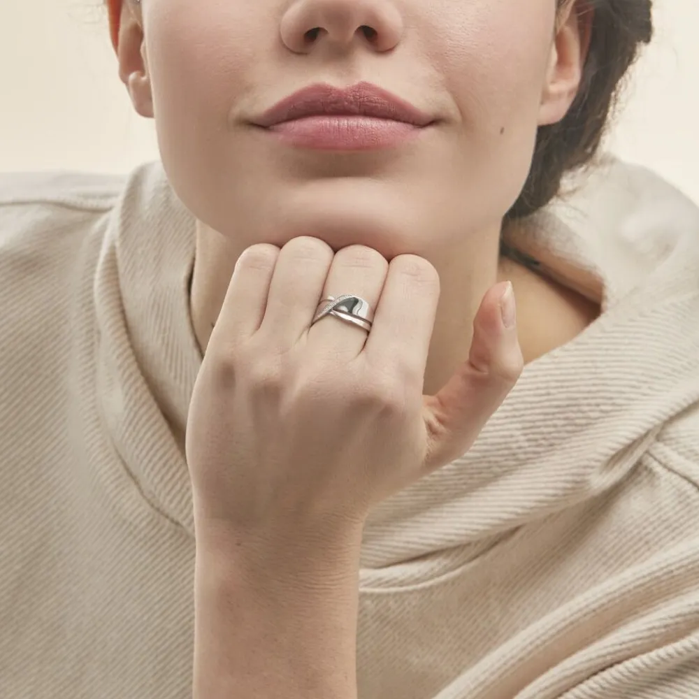 Bague Camomille Or Blanc Diamant|Marc Orian