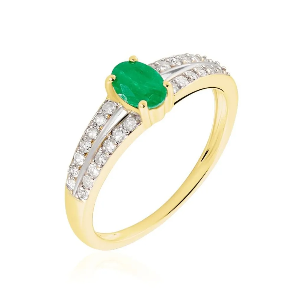 Bague Carlton Or Jaune Emeraude Diamant|Marc Orian Clearance