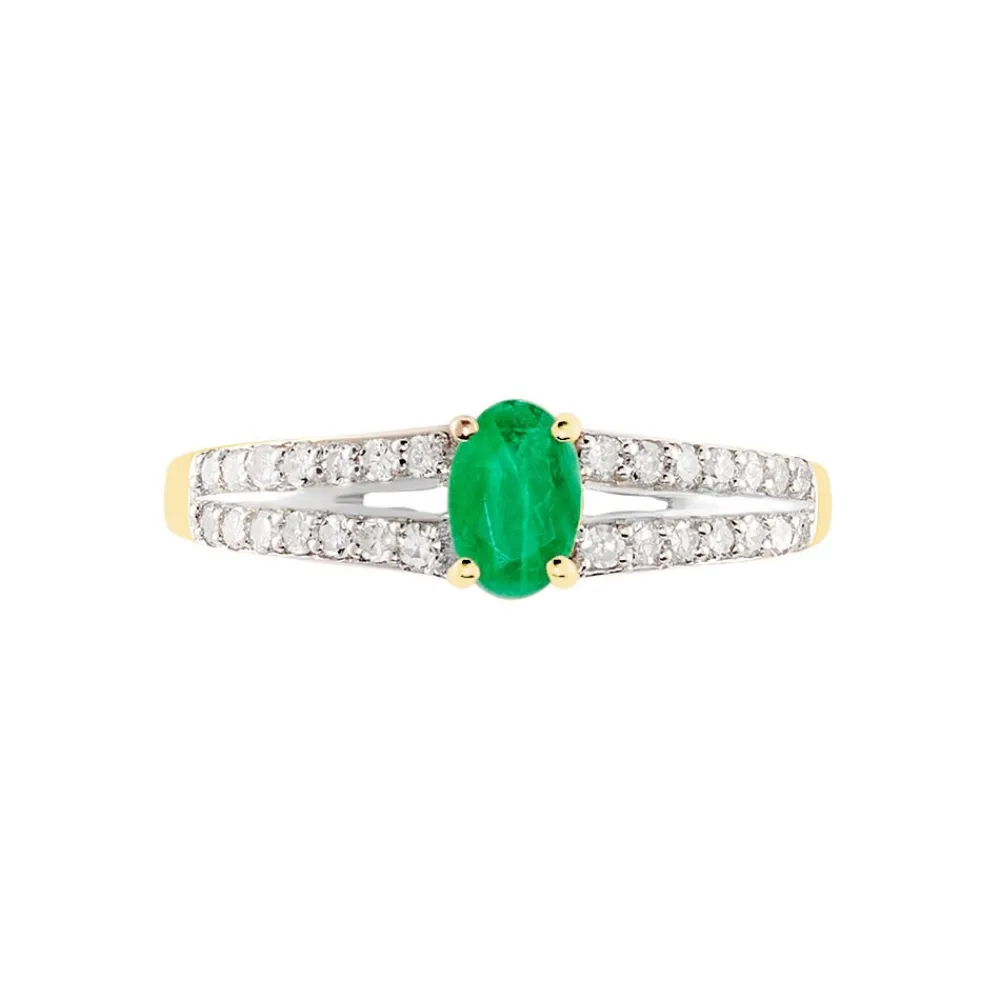Bague Carlton Or Jaune Emeraude Diamant|Marc Orian Clearance