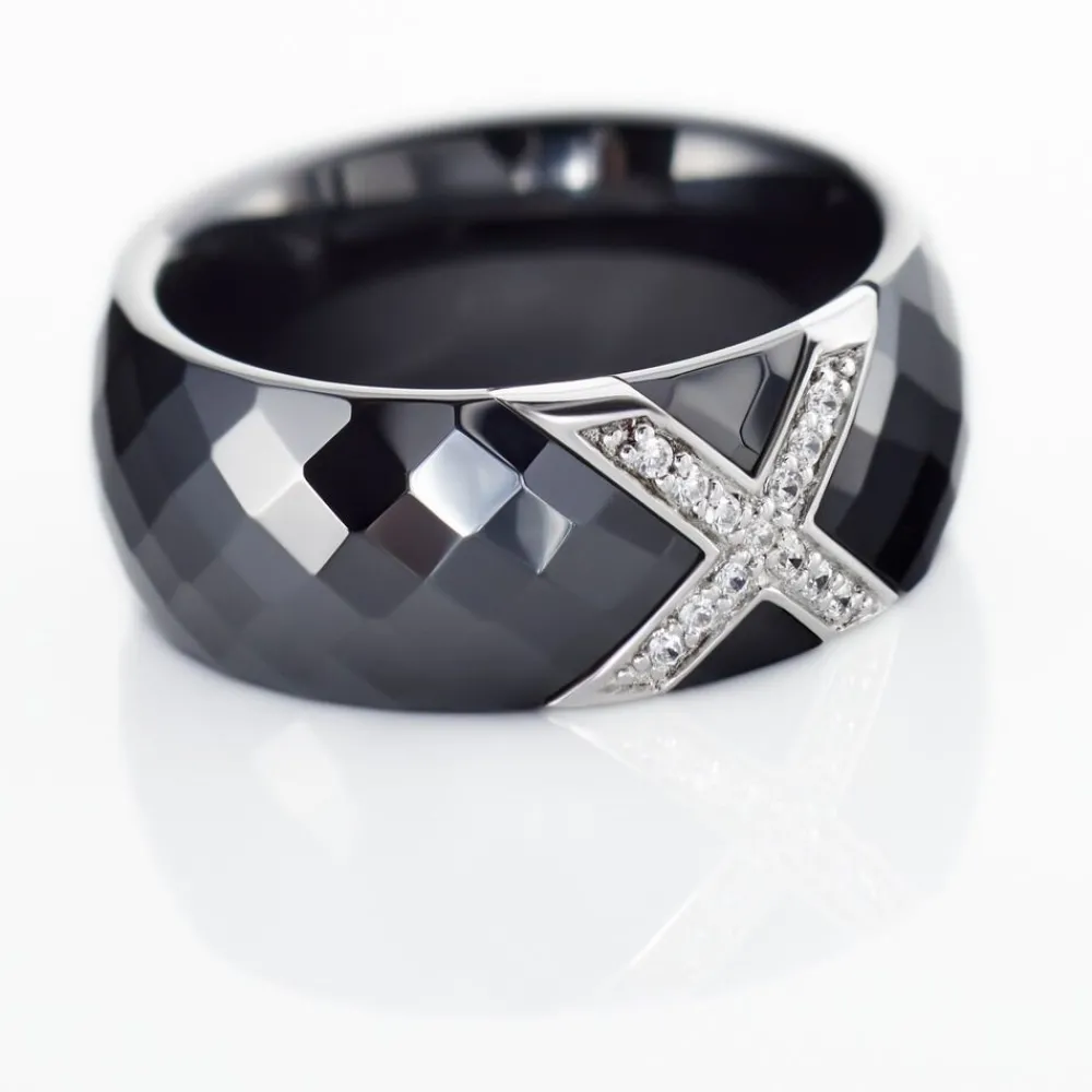 Bague Ceramique X Argent Blanc Oxyde De Zirconium Et Céramique|Marc Orian