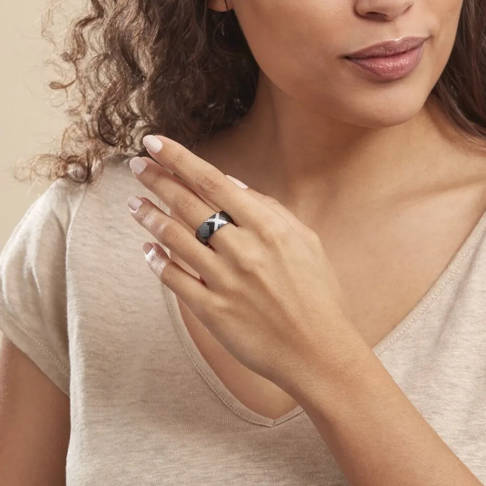Bague Ceramique X Argent Blanc Oxyde De Zirconium Et Céramique|Marc Orian