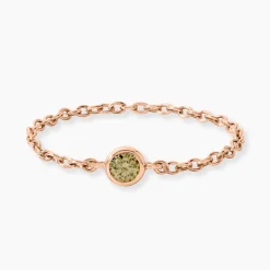 Bague Chaine Madalyn Argent Rose Oxyde De Zirconium