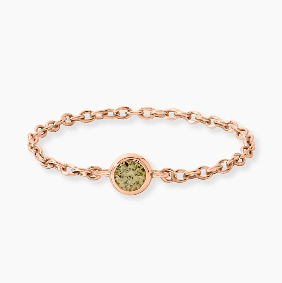 Bague Chaine Madalyn Argent Rose Oxyde De Zirconium