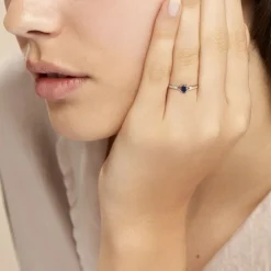 Bague Charmante Or Blanc Saphir Et Diamant|Marc Orian Sale