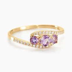 Bague Chloe Or Jaune Amethyste Et Oxyde De Zirconium|Marc Orian