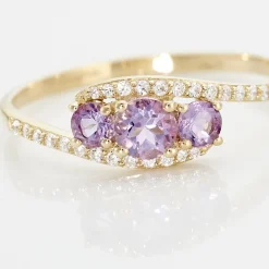 Bague Chloe Or Jaune Amethyste Et Oxyde De Zirconium|Marc Orian