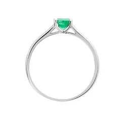 Bague Crista Or Blanc Emeraude Et Diamant