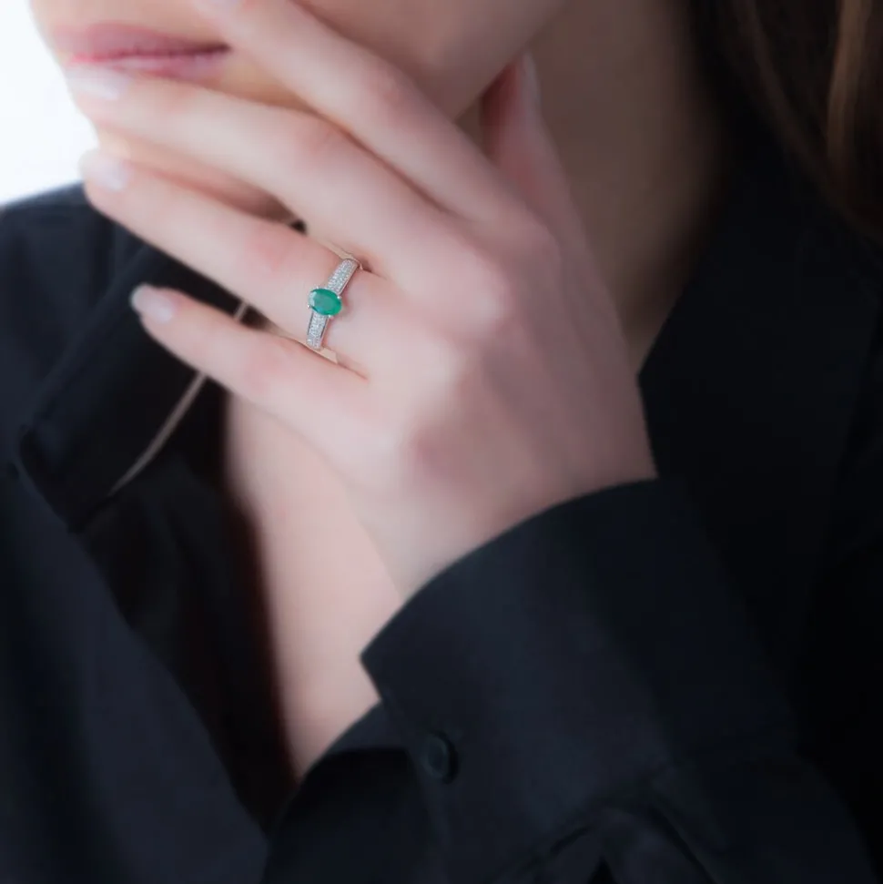 Bague Crista Or Blanc Saphir Et Diamant