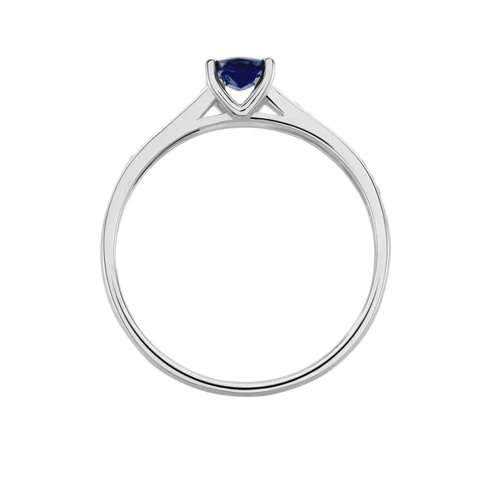 Bague Crista Or Blanc Saphir Et Diamant