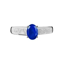 Bague Crista Or Blanc Saphir Et Diamant