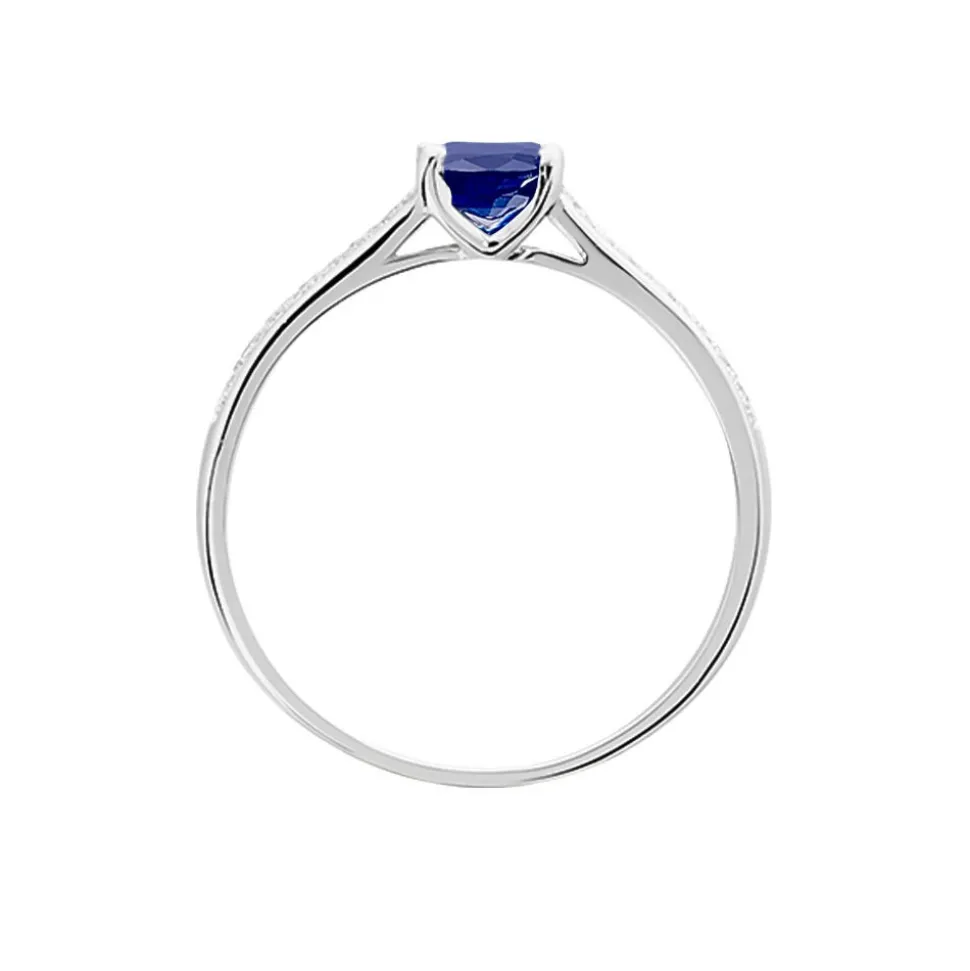 Bague Crista Or Blanc Saphir Et Diamant