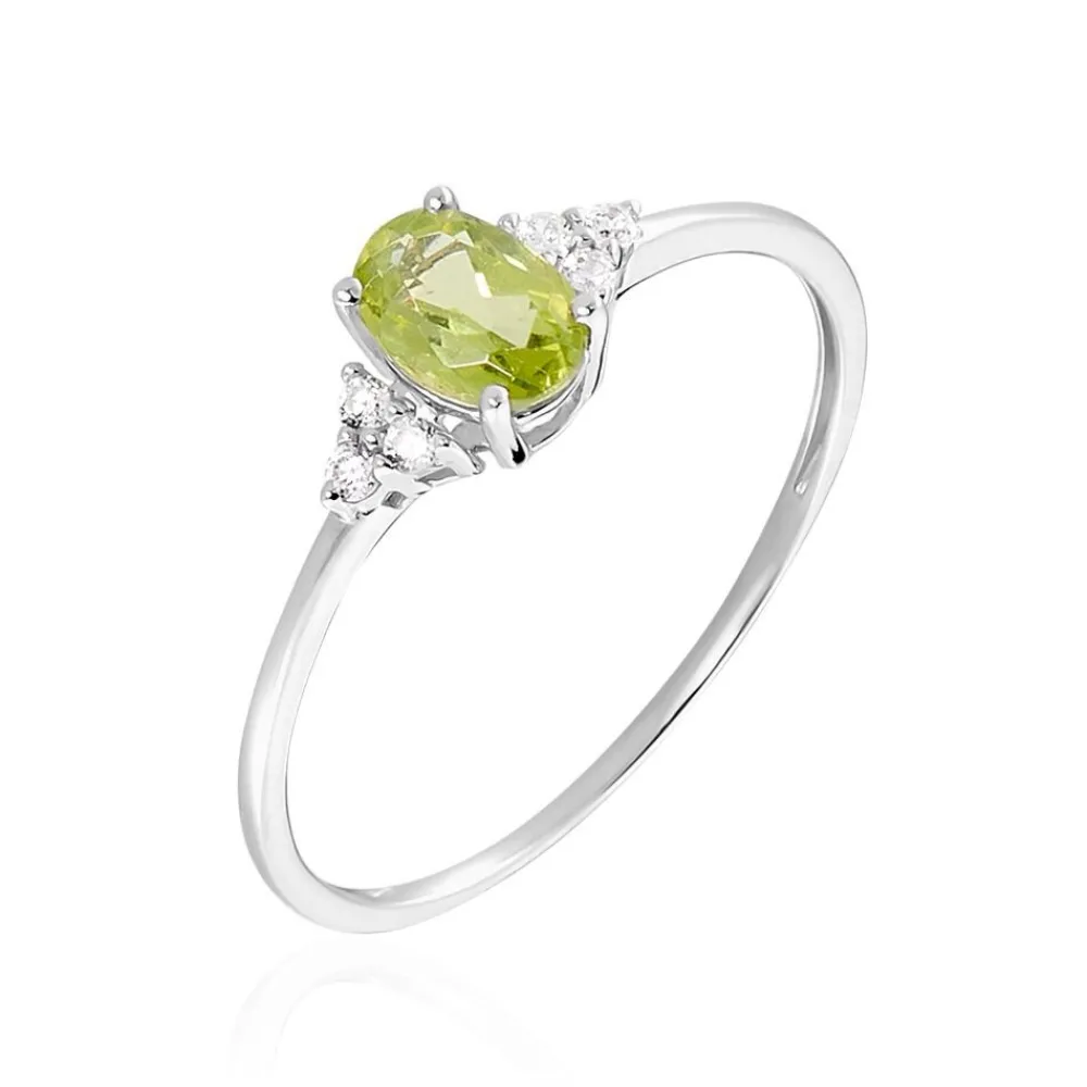 Bague Diapre Or Blanc Péridot Oxyde De Zirconium|Marc Orian Sale