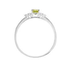 Bague Diapre Or Blanc Péridot Oxyde De Zirconium|Marc Orian Sale