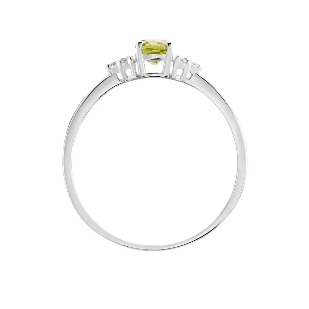 Bague Diapre Or Blanc Péridot Oxyde De Zirconium|Marc Orian Sale
