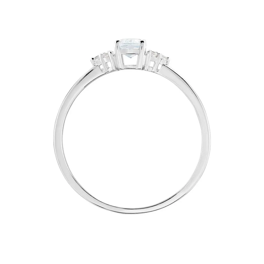 Bague Diapre Or Blanc Topaze Oxyde De Zirconium|Marc Orian Online