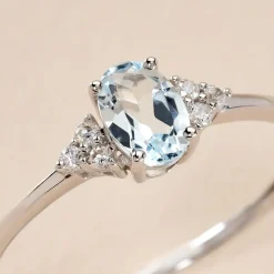 Bague Diapre Or Blanc Topaze Oxyde De Zirconium|Marc Orian Online