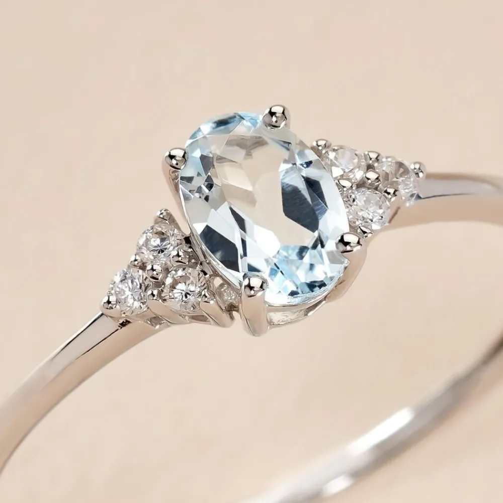 Bague Diapre Or Blanc Topaze Oxyde De Zirconium|Marc Orian Online