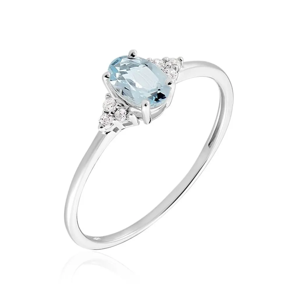 Bague Diapre Or Blanc Topaze Oxyde De Zirconium|Marc Orian Online