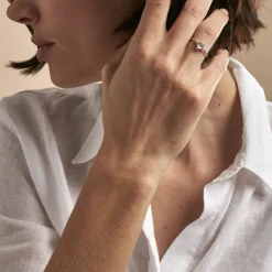 Bague Diapre Or Blanc Topaze Oxyde De Zirconium|Marc Orian Online