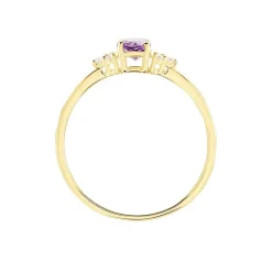 Bague Diapre Or Jaune Améthyste Oxyde De Zirconium|Marc Orian Online