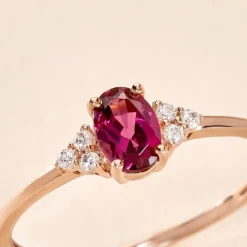 Bague Diapre Or Rose Rhodolite Oxyde De Zirconium|Marc Orian New