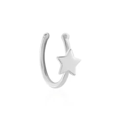 Bague D'oreille Puce Unitaire Astre Argent Blanc