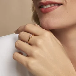 Bague Erma Plaqué Or Doré Oxyde De Zirconium|Marc Orian Outlet
