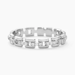 Bague Eternity Argent Blanc Oxyde De Zirconium
