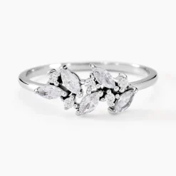 Bague Fidelis Or Blanc Oxyde De Zirconium