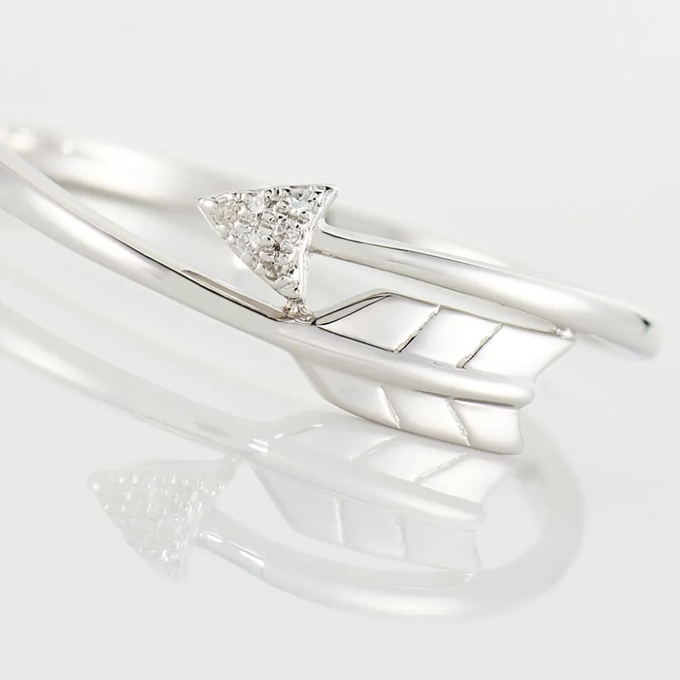 Bague Fleche Or Blanc Diamant