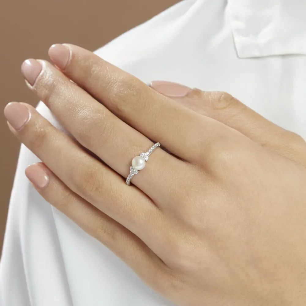 Bague Florenty Argent Blanc Perle De Culture Et Oxyde De Zirconium|Marc Orian Outlet