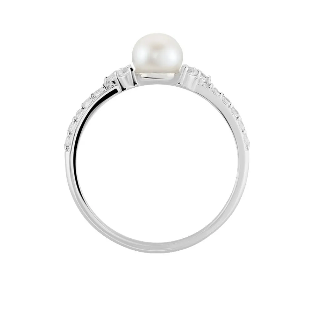 Bague Florenty Argent Blanc Perle De Culture Et Oxyde De Zirconium|Marc Orian Outlet
