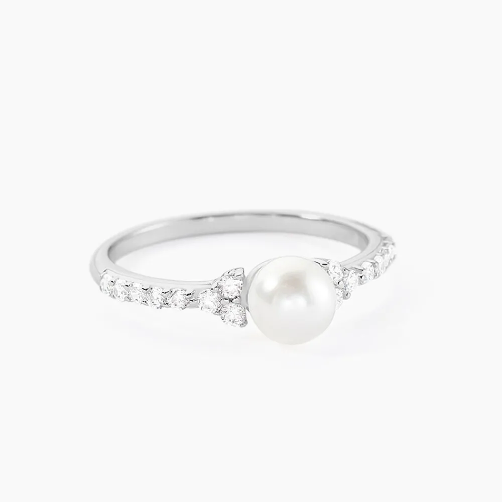Bague Florenty Argent Blanc Perle De Culture Et Oxyde De Zirconium|Marc Orian Outlet