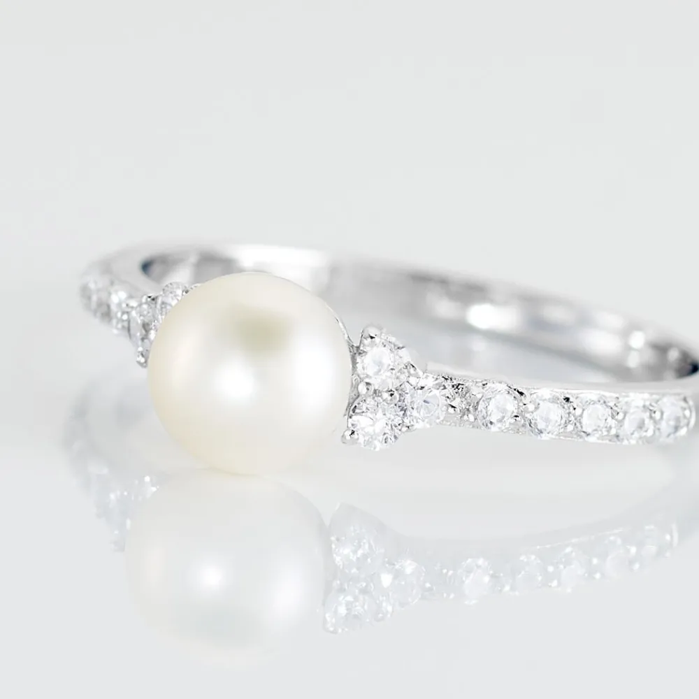 Bague Florenty Argent Blanc Perle De Culture Et Oxyde De Zirconium|Marc Orian Outlet