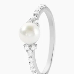 Bague Florenty Argent Blanc Perle De Culture Et Oxyde De Zirconium|Marc Orian Outlet