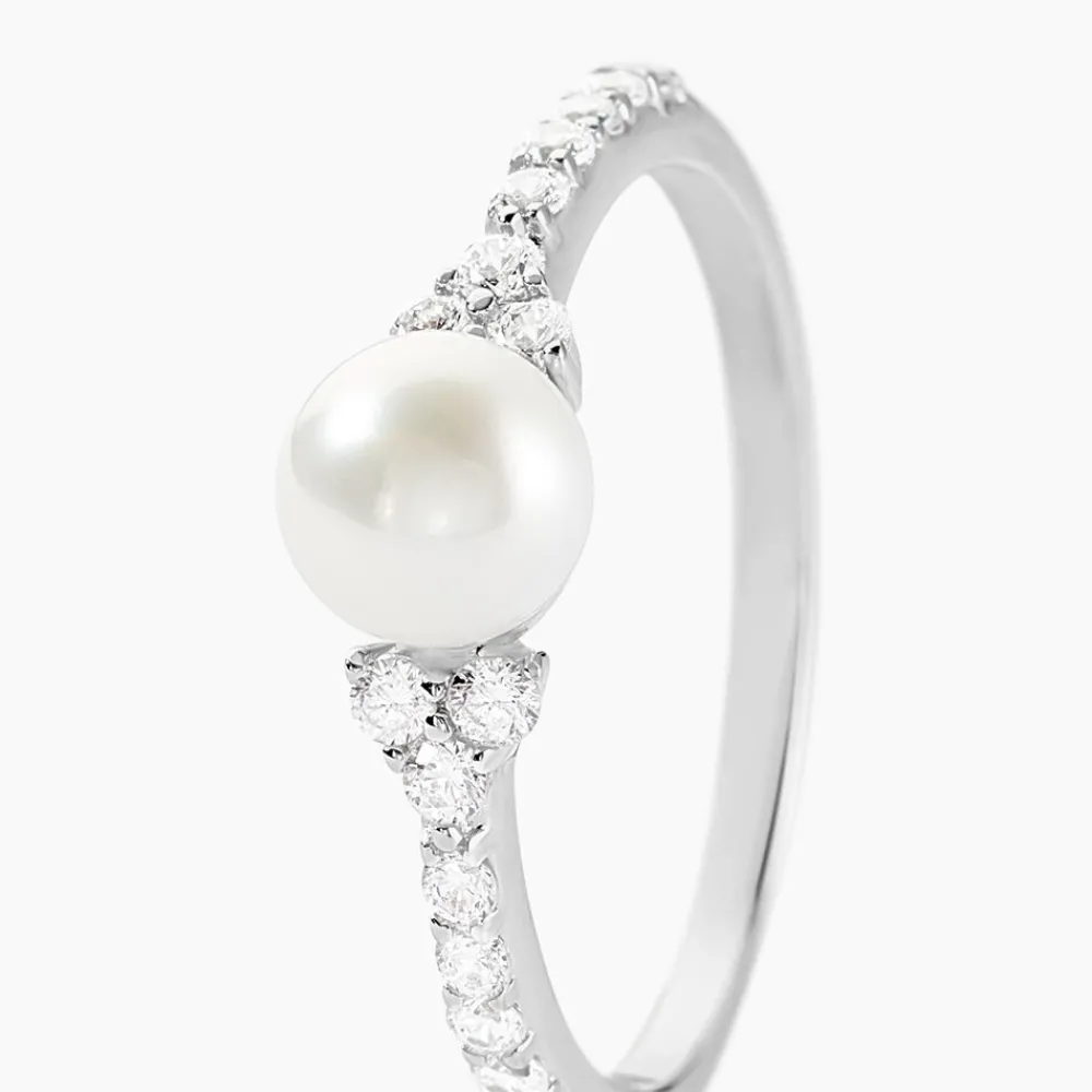 Bague Florenty Argent Blanc Perle De Culture Et Oxyde De Zirconium|Marc Orian Outlet