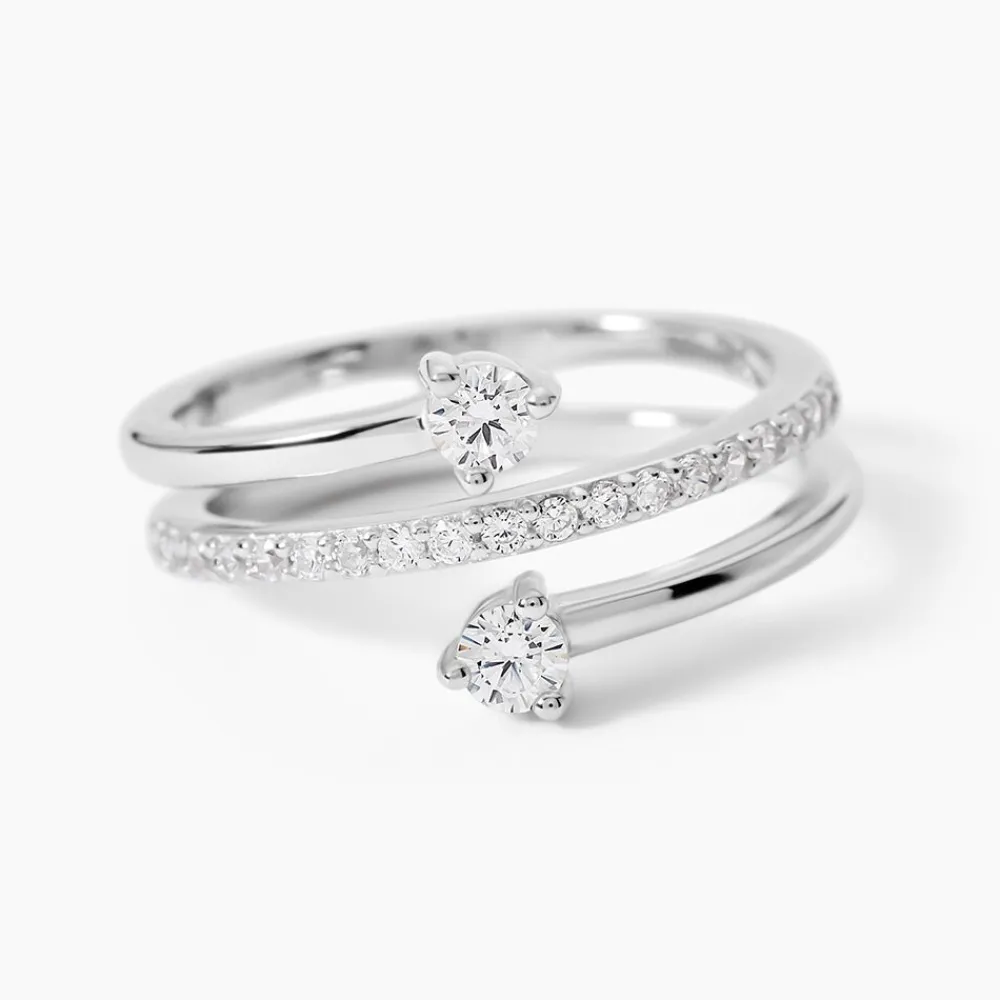 Bague Gait Argent Blanc Oxyde De Zirconium|Marc Orian Outlet