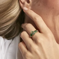 Bague Huffie Plaqué Or Jaune Pierre D'imitation|Marc Orian Online