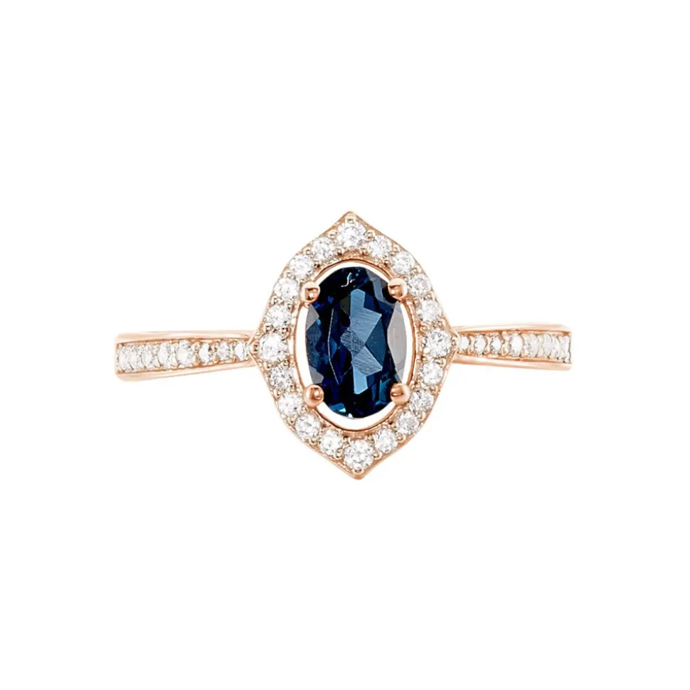 Bague Janna Or Rose Topaze Et Oxyde De Zirconium