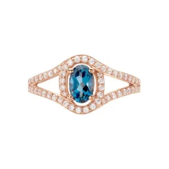 Bague Jannha Or Rose Topaze Et Oxyde De Zirconium